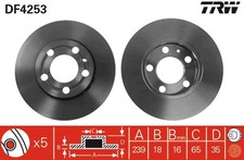 2x Bremsscheibe TRW DF4253 für POLO 6Y5 VW SKODA FABIA 5Z3 5Z1 FOX 5Z4 5Z5 4 12V