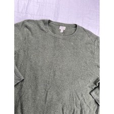 J Crew Green Heathered Crew Neck Long Sleeve Knit Sweater Top Size L