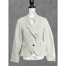 Lafayette 148 NY Khaki Textured Canvas Blazer Size 4