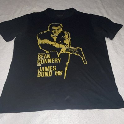 All Sport James Bond 007 Graphic Black Men's Cotton T-Shirt Crew Neck M