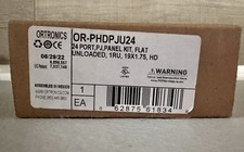 Ortronics  HDJ Series Unloaded Flat Patch Panel, 24-Port, 1 RU, Black