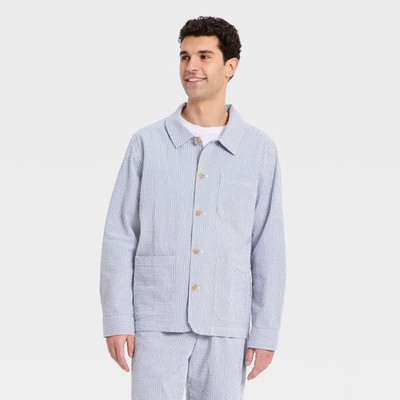 Men Easter Capsule Seersucker Shacket - Goodfellow & Co