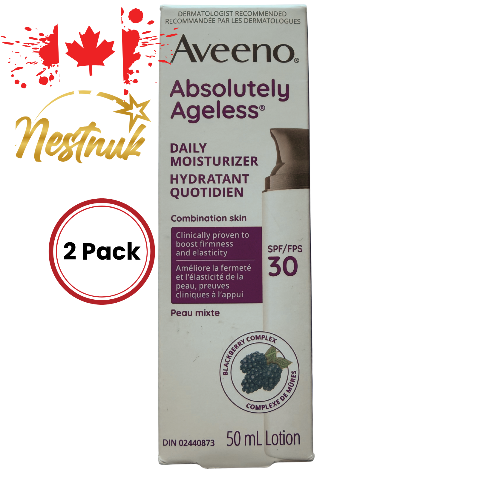 Aveeno Absolutely Ageless Face Moisturizer SPF30 2 x 50ml