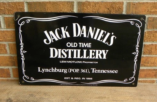 Vintage Jack Daniels Double Sided Porcelain Advertising Sign, 23" x 14.5"