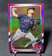 Tanner Houck Pink Refractor Rookie RC 2021 Topps Chrome Card #59 Boston Red Sox