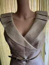 Stunning Tahari Taupe & Silver Cocktail Dress by Arther S. Levine Dresses Size 4