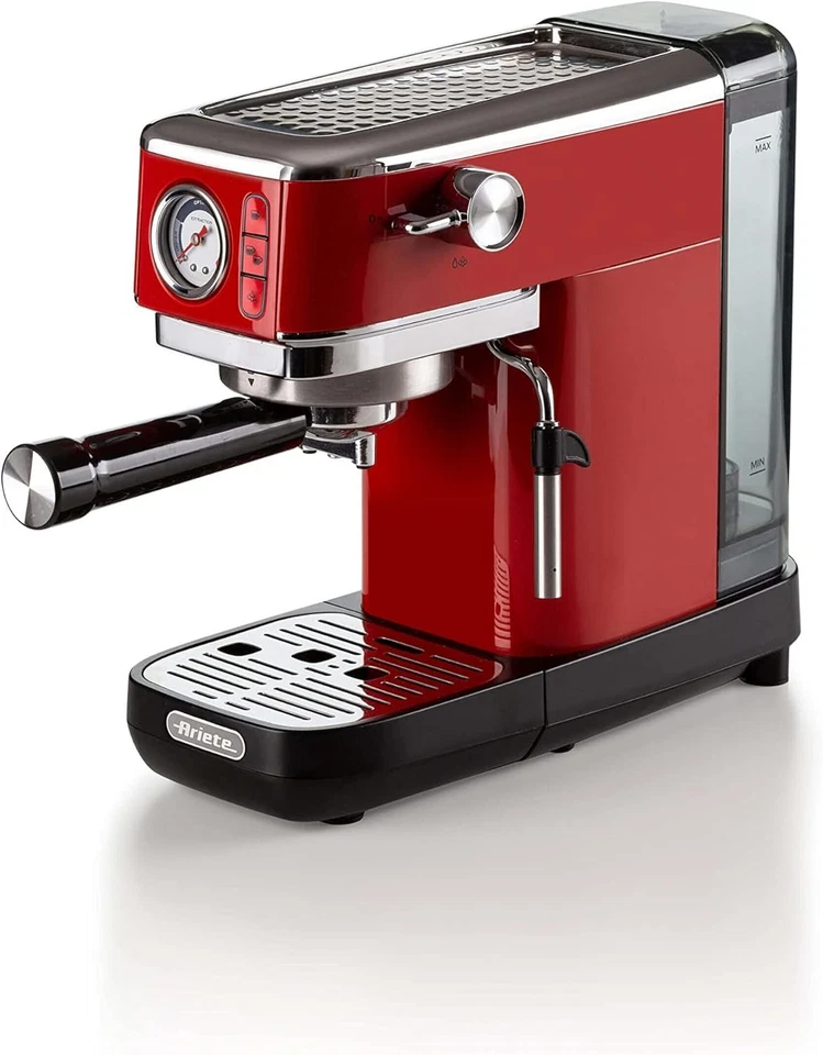 Ariete Espresso Slim Metall 1381, Kaffeemaschine mit Manometer, ideales Geschenk