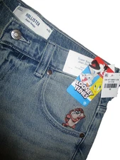 Hollister Looney Tunes Taz Super Baggy Jean Shorts Men’s W33 NWT Y2K JNCO Skater