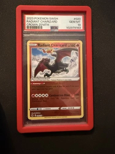 Pokémon TCG Radiant Charizard 020/159 Crown Zenith Radiant Rare Holo PSA 10