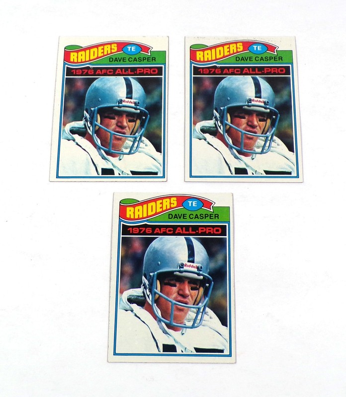 Lot of (3) 1977 Topps Dave Casper #380 Rookies Raiders
