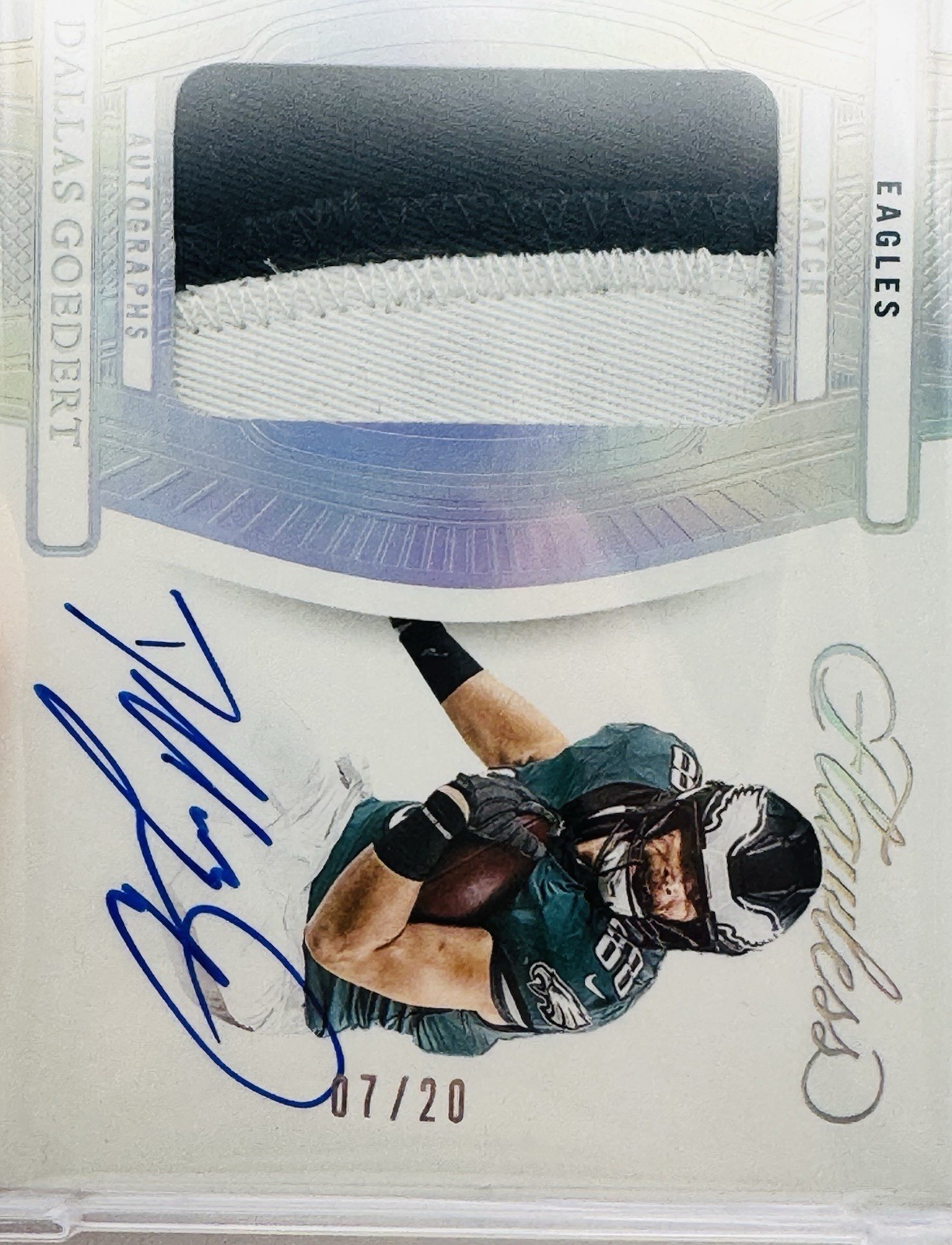 2024 Flawless Dallas Goedert 3-color Patch Auto Silver /20 PSA 10 Pop 1 Eagles view 4