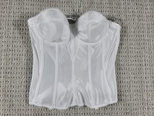 Dominique Intimate Apparel 36C White Corset Bustier Padded Boned Hook And Loop