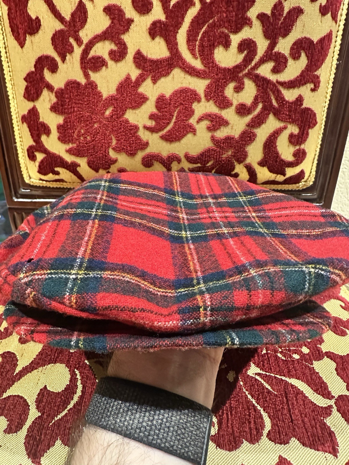 Pendleton Plaid Wool Flat Cap Red Green Tartan 10… - image 1