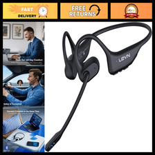 Lightweight Open Ear Bluetooth Headphones with Noise Cancelling Mic for Work, Dr