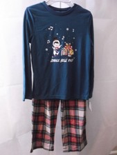 JAMMIES FOR YOUR FAMILIES BOYS CHRISTMAS PJs - JINGLE BELL ROCK - 8 -NWT