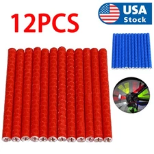 12 PACK Spoke Reflectors 2.9" Safety Strips For Cycling Bikes Bicycle Wheel Rim