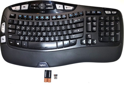 Logitech K350 Wireless Comfort Wave Keyboard w/Unifying Receiver Tested Working