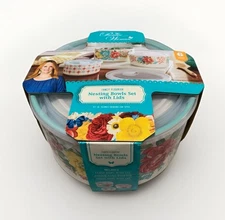 NEW The Pioneer Woman FANCY FLOURISH Floral Round Nesting Bowls Set w/Lids