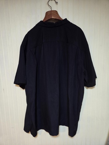 David Taylor Shirt Mens 3XL Black White Striped Button Up Camp Bowling Style - Picture 5 of 7