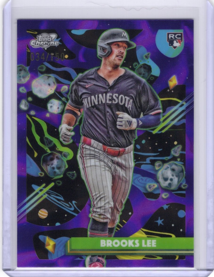2025 Topps Cosmic Chrome Purple Nebula Refractor #129 Brooks Lee 034/150 RC