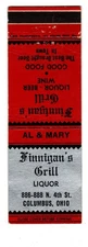 FINNIGAN'S GRILL matchbook matchcover - COLUMBUS, OHIO