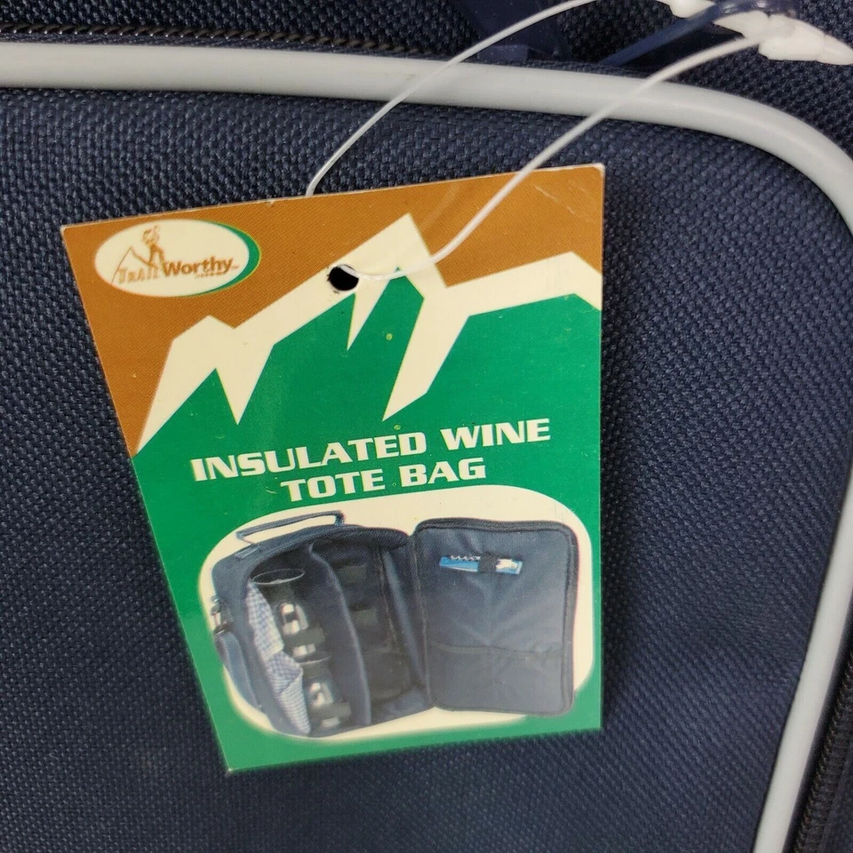 Sacola de vinho isolada com copos e saca-rolhas porta-garrafas de piquenique conjunto de presente - Imagem 3 de 4