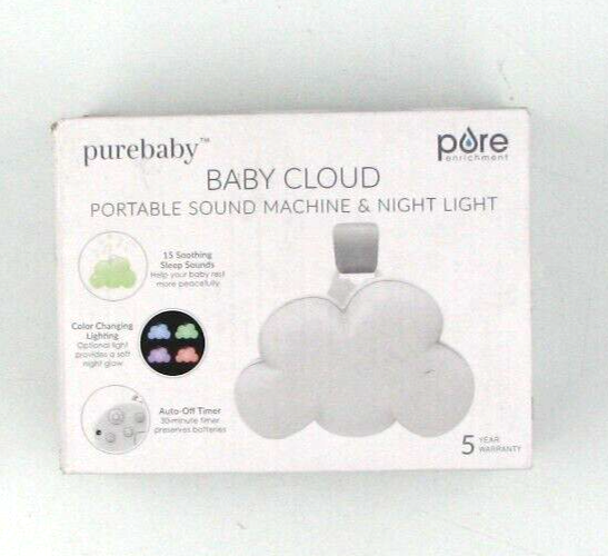 Pure Enrichment Baby Cloud Portable Sound Machine & Night Light Color Change-image