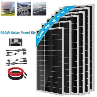 150 300 600 900 Watt Mono Solar Panel 12V Laden Off-Grid Batterie Strom RV Home