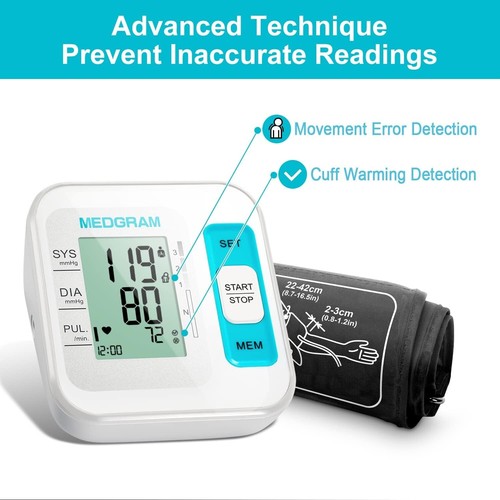 Upper Arm Blood Pressure Monitor Digital BP Cuff Machine Automatic Pulse Meter - Picture 4 of 8