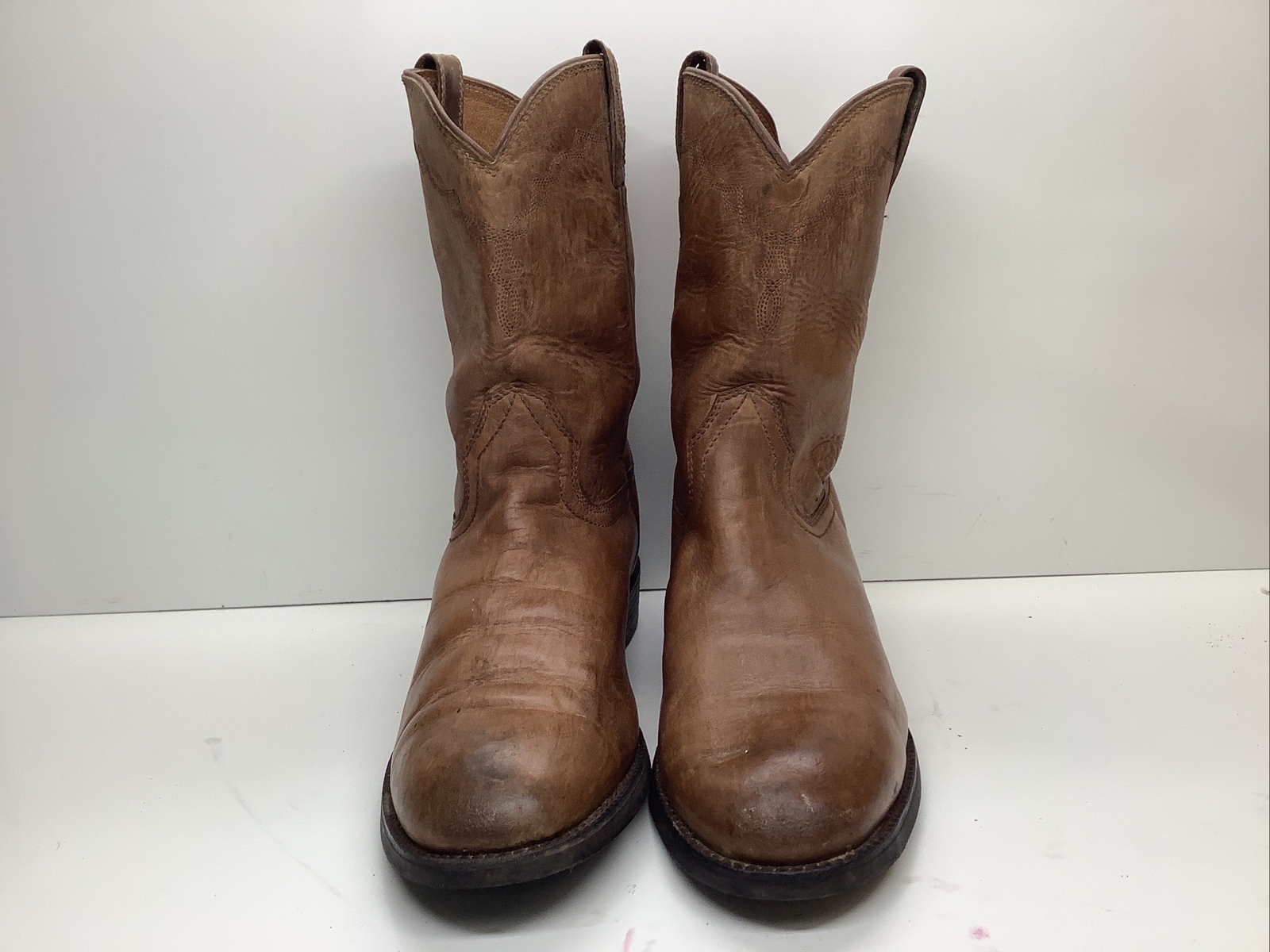 MENS ARIAT ATS WESTERN ROPER BROWN BOOTS SIZE 10.5 EE eBay