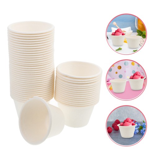 50pcs Disposable Ice Cream Cups Dessert Bowls Pulp Cups Yogurt Packaging Cups - Picture 4 of 12