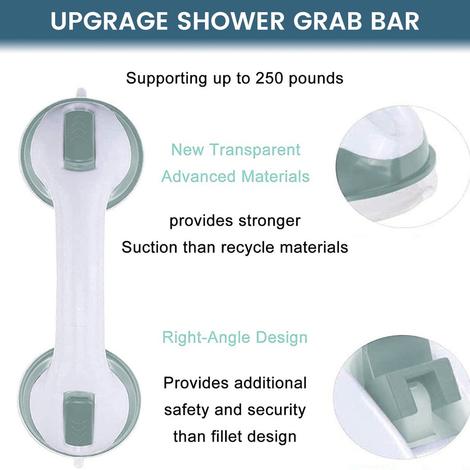 Suction Grab Bar 12'' Shower Handle Bathroom Balance Bar with Strong