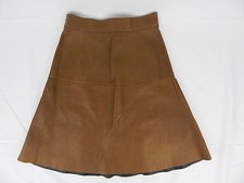 Gucci 100 Leather Brown A-Line Knee-Length Skirt US 8 IT 40