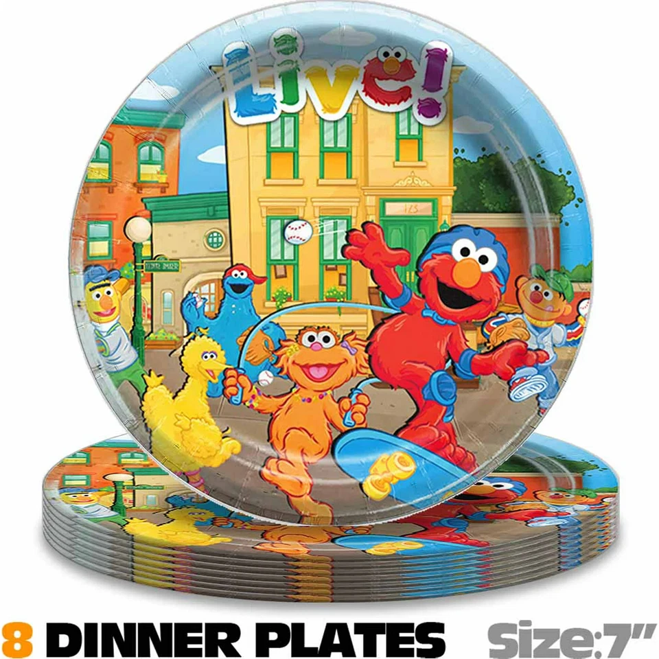 Sesame Street Party Supplies Tableware Cake Toppers Balloons Backdrop Banner - Image 2 of 4