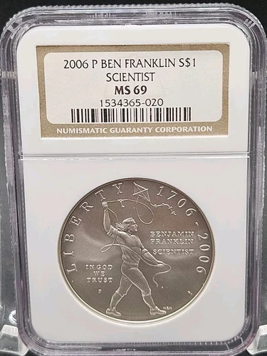 2006-P Ben Franklin (Scientist) Commemorative Dollar | NGC MS69