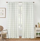 DriftAway 2 Panels 100% Blackout Windowpane Plaid Linen Curtains Double Layer...