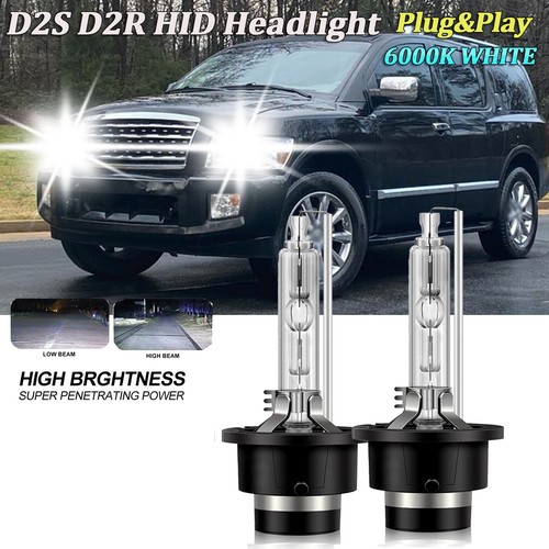 For Infiniti QX56 2004-2010 6000K HID Xenon Headlight Bulbs Low Beam Kit D2S/D2R