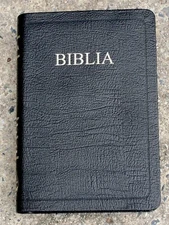 Romanian Bible, Cornulescu, Black Genuine Leather Thumb Index,  Red Letter TGS