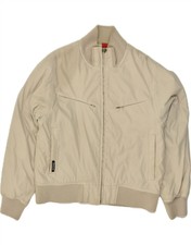 K-way Womens Bomber Jacket Uk 14 Medium Beige Polyester Af01