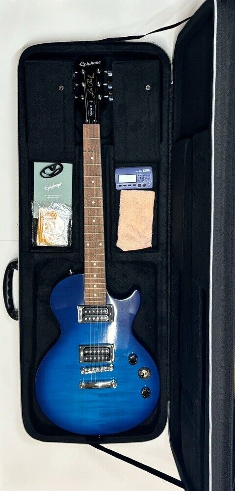 Blue Les Paul Model Epiphone Special-II Plus Top Limited Blue Les Paul Model Epiphone Special-II Plus Top Limited