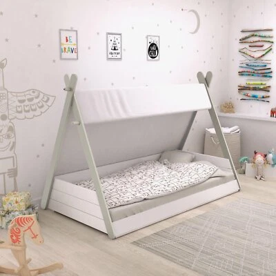 HABEIG Babybett TIPI mit Lattenrost 70x140cm Kleinkindbett Kinderbett Indianerzelt Zelt