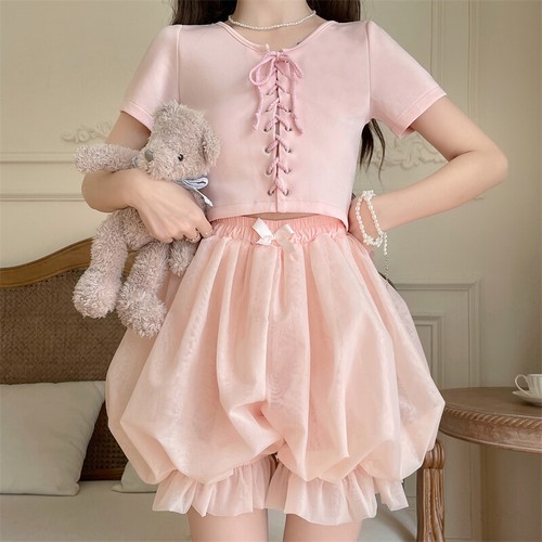 Kawaii Lolita Safety Short Pant Women JK Bloomers Ruffles Pumpkin Shorts Cute - Picture 9 of 14