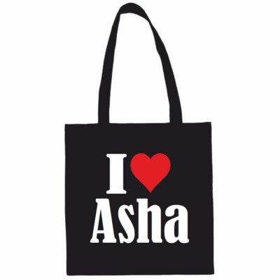 Tasche Beutel Baumwolltasche I Love Asha Geschenk Geburtstag Valentinstag Weihna