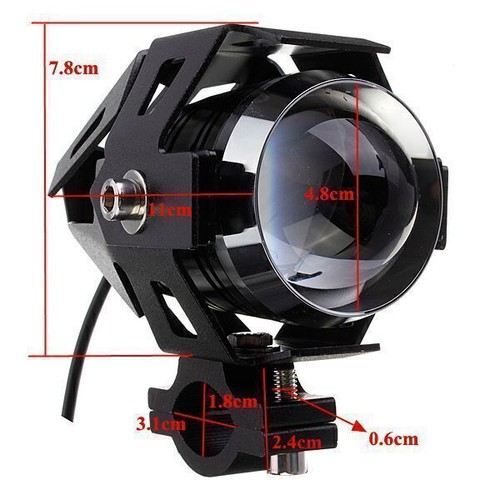 Pair Motorcycle U5 LED High Bright Driving Spot Head Light 125W 1300LM Black - Picture 6 of 12