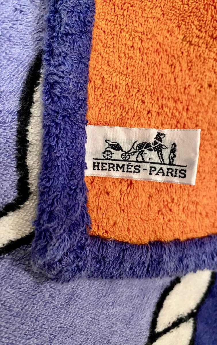 [USED品] HERMES-PARIS ビーチタオ ル　　　　　海とボート Hermes Paris Towel Nautical Yacht Cruise Ship Beach Pool | eBay