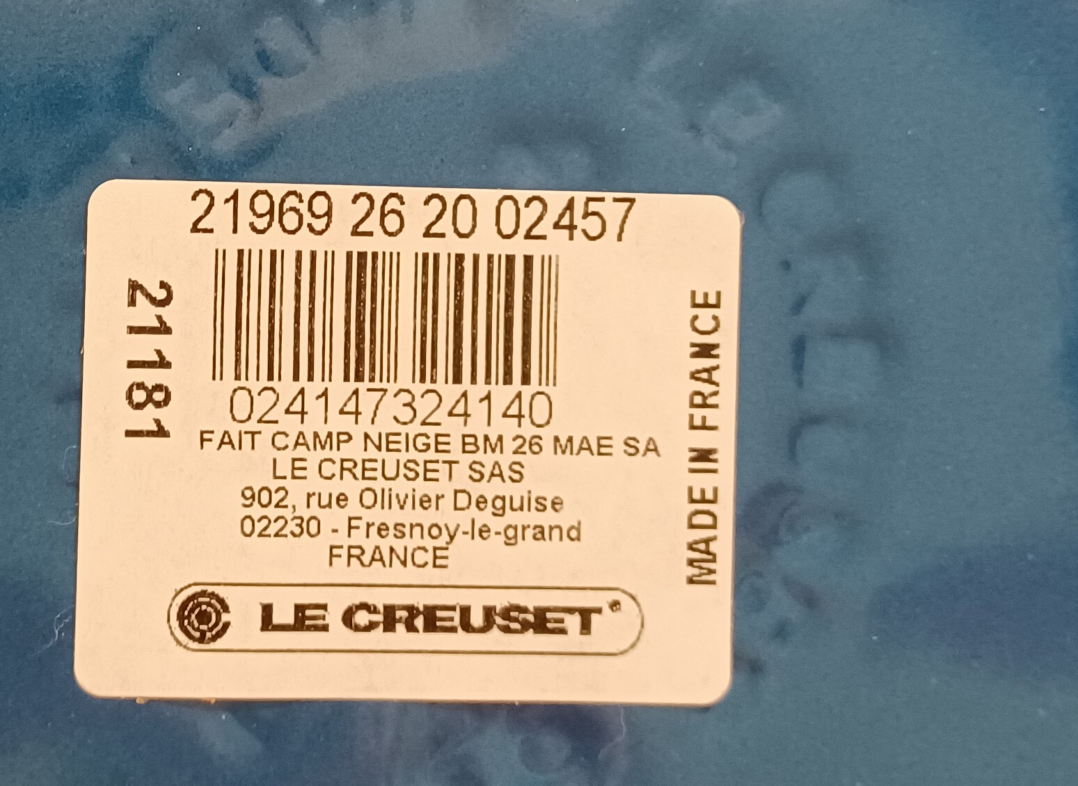 LE CREUSET Enamel Cast Iron Signature MARSEILLE Blue Snowflake Braiser