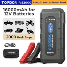 TOPDON Super Capacitor VS2000 Car Jump Starter 2000A Quick Charge Booster