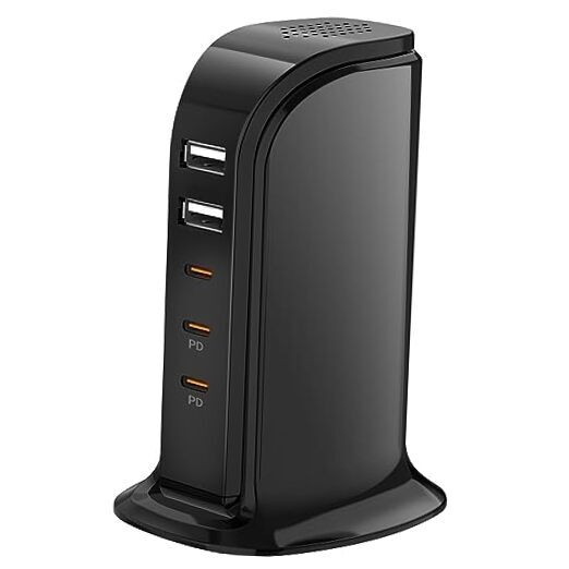 Type C Charger Fast Charging 5 Ports,  USB C black usb c charging station