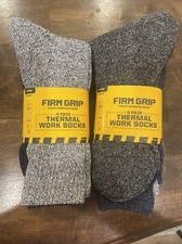 Men's Large Thermal Poly/Cotton Work Socks Construction Qty 2 Pk 4 Pair each