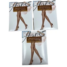 Women's Absolutely Ultra Sheer Control Top with Toe Color Black 3 Pack Size F